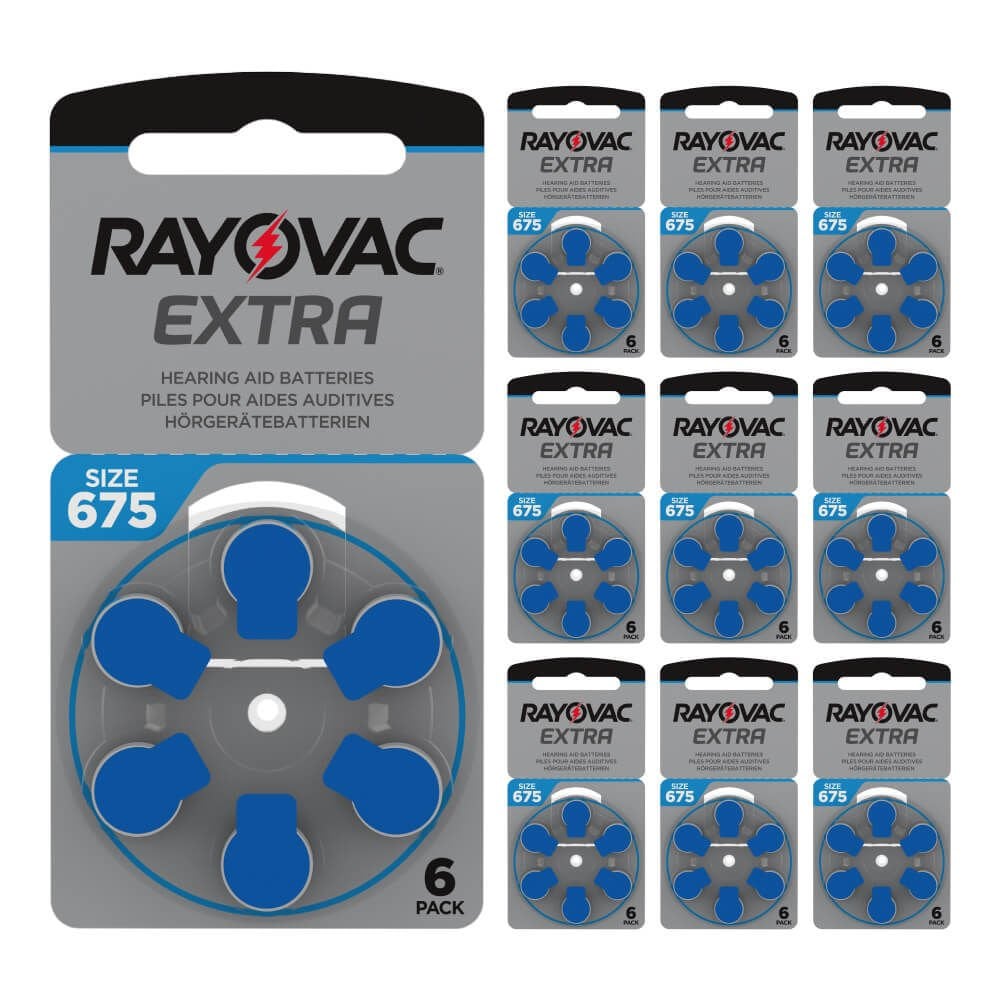 Rayovac Extra 675 Numara İşitme Cihazı Pili (10 Paket x 6 Adet = 60 Adet Pil)