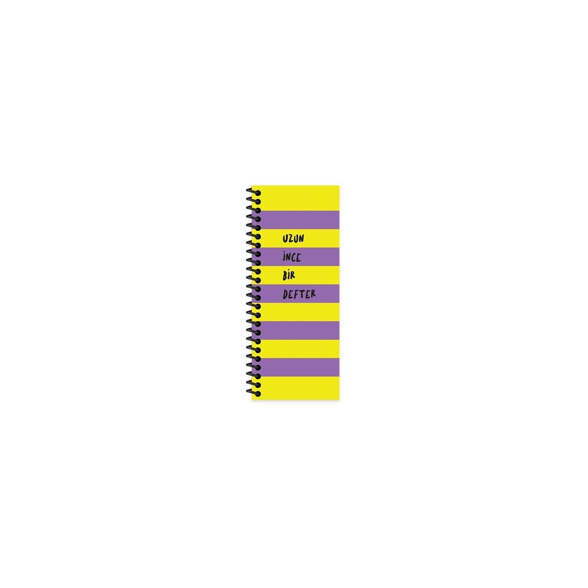 Keskin Color Uzun İnce Bir Defter Spiralli Mor Sert Kapak 140 Yaprak 8*21 Çizgisiz Defter