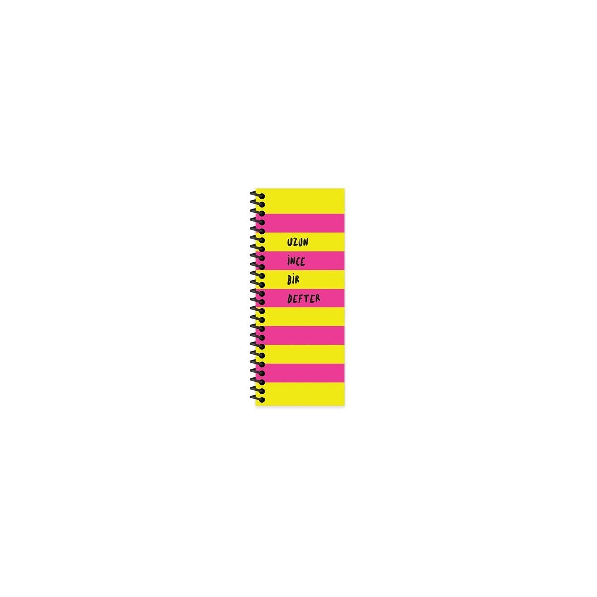 Keskin Color Uzun İnce Bir Defter Spiralli Pembe Sert Kapak 140 Yaprak 8*21 Çizgisiz Defter