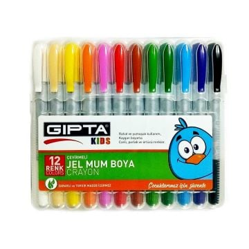 Gıpta Kids 12 Renk Çevirmeli Jel Mum Boya