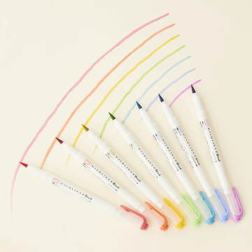 Zebra Mildliner Brush 5 Renk Çift Uçlu Fosforlu Kalem Seti WFT8-5C-RC