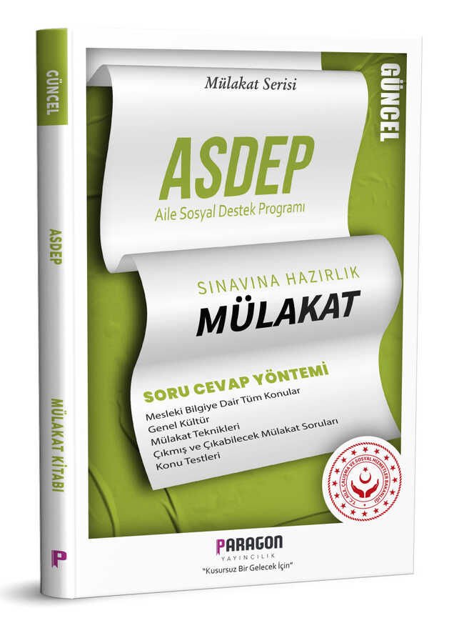 Paragon Yayınları ASDEP Aile Sosyal Destek Programı Mülakat Sınavına Hazırlık Kitabı