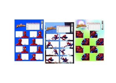 Keskin Color Spiderman Ders Programlı Okul Etiketi
