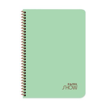 Keskin Color Pastel Show Spiralli Yeşil Plastik Kapak 120 Yaprak A4 Kareli Defter