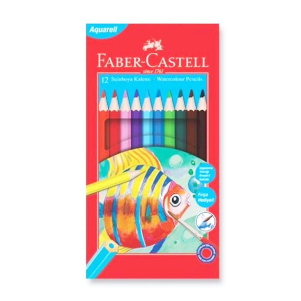 Faber Castell Aquarell 12 Renk Sulu Boya Kalemi