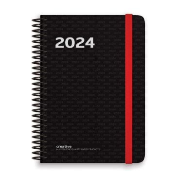 Gıpta 2024 409-CTK Spiralli Creative Diary Siyah Karton Kapak 17*24 Günlük Ajanda