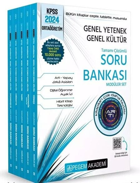 Pegem Yayınları 2024 KPSS Ortaöğretim Çözümlü Soru Bankası Seti