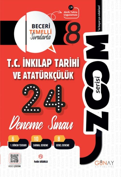 Günay Yayınları 8. Sınıf LGS T.C. İnkılap Tarihi ve Atatürkçülük Zoom 24 Deneme