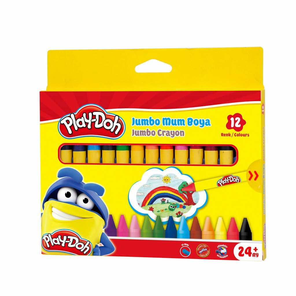 Play-Doh 12 Renk Silinebilir Jumbo Mum Boya