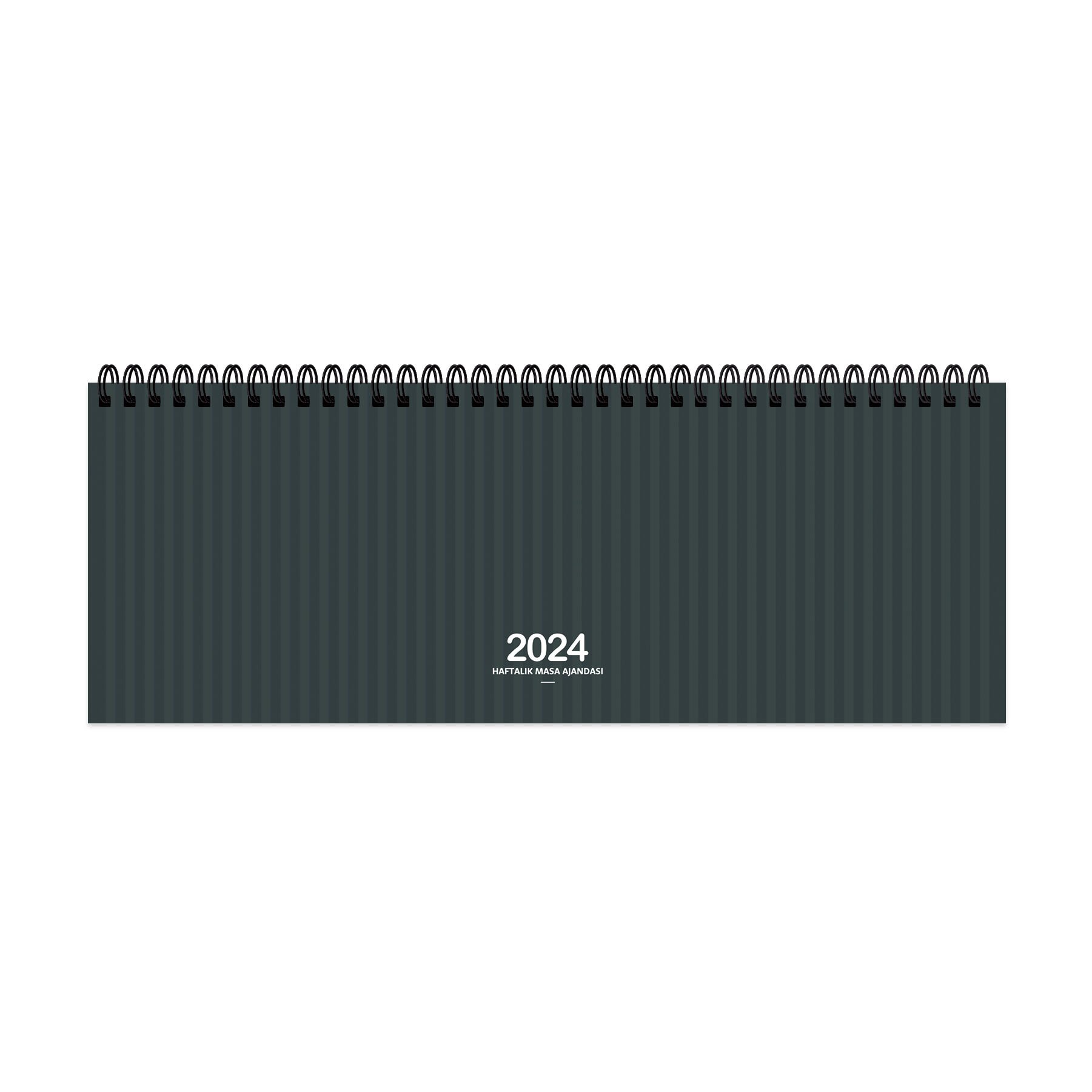 Keskin Color 2024 Spiralli Çizgili Karton Kapak 12*33 Haftalık Masa Ajandası