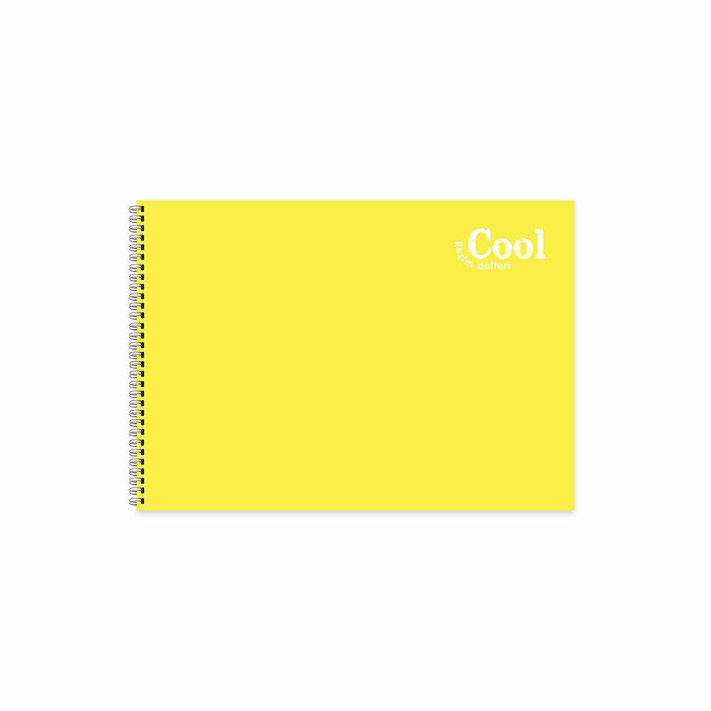 Keskin Color Cool Spiralli Sarı Plastik Kapak 20 Yaprak 17*24 Resim Defteri