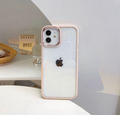 iPhone Kristal Şeffaf Kılıf - Kum Pembe