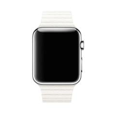 Apple Watch Deri Loop Kordon - Beyaz