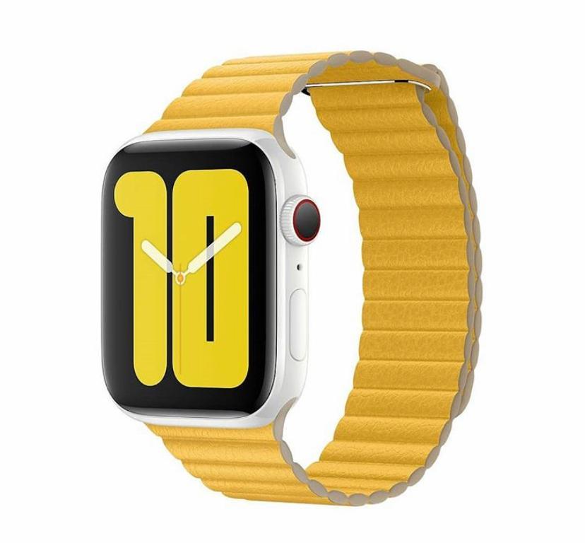 Apple Watch Deri Loop Kordon - Sarı