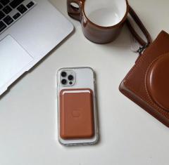 Apple MagSafe Özellikli Deri Cüzdan - Kahverengi