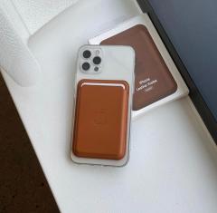 Apple MagSafe Özellikli Deri Cüzdan - Kahverengi