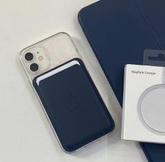 Apple MagSafe Özellikli Deri Cüzdan - Gece Mavi