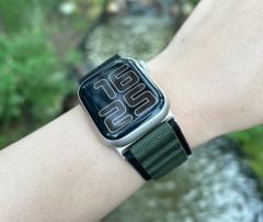 Apple Watch Alpine Loop Kordon - Yeşil/Siyah