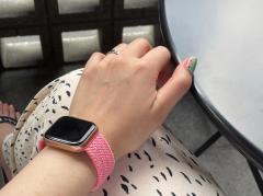 Apple Watch Solo Loop Örgü - Pembe Limonata