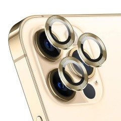 iPhone Renkli Metal Lens Koruyucu - Gold