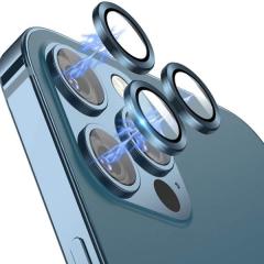 iPhone Renkli Metal Lens Koruyucu - Pasifik Mavi