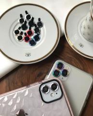 iPhone Renkli Metal Lens Koruyucu - Siyah