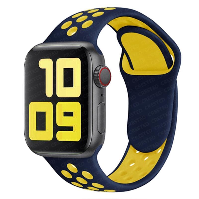 Apple Watch Nike Kordon - Lacivert/Sarı