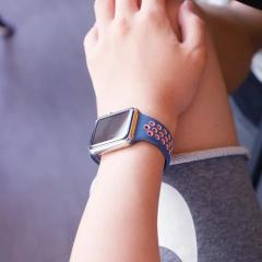 Apple Watch Nike Kordon - Deniz Mavi/Açık Pembe