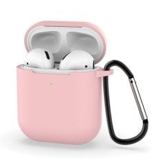 Airpods 2.Nesil Kancalı Silicon Kılıf - Kum Pembe