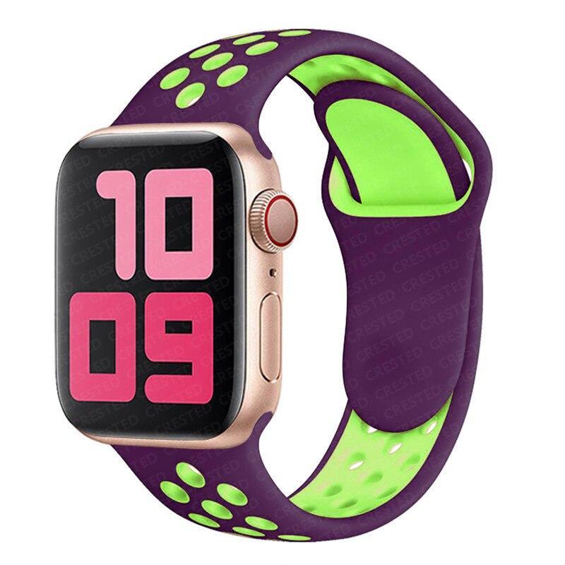 Apple Watch Nike Kordon - Mor/Yeşil