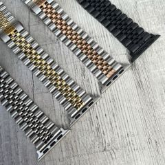 Apple Watch Rolex  Çelik Loop Kordon - Rose/Gümüş
