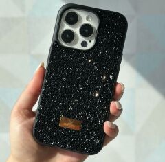 iPhone Swarovski Taşlı Kılıf - Siyah