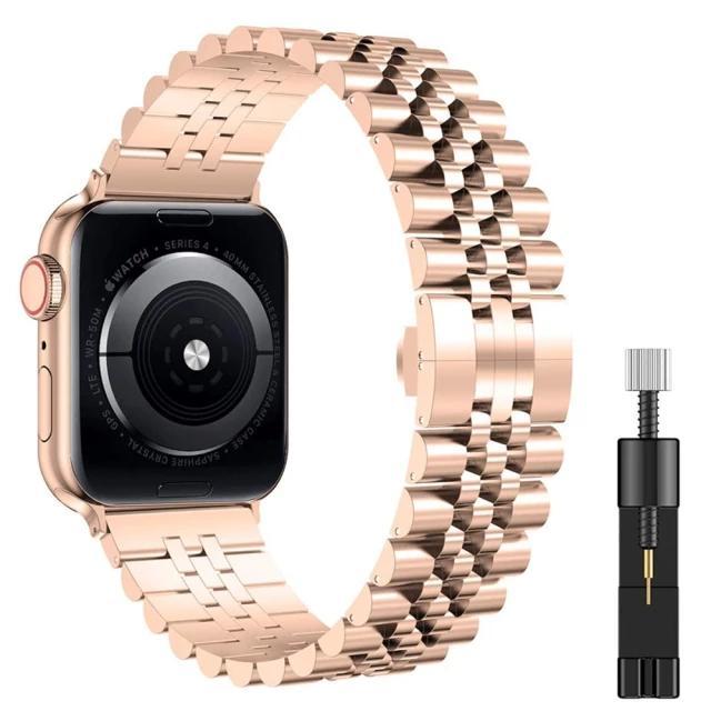 Apple Watch Rolex Çelik Loop Kordon - Rose Gold