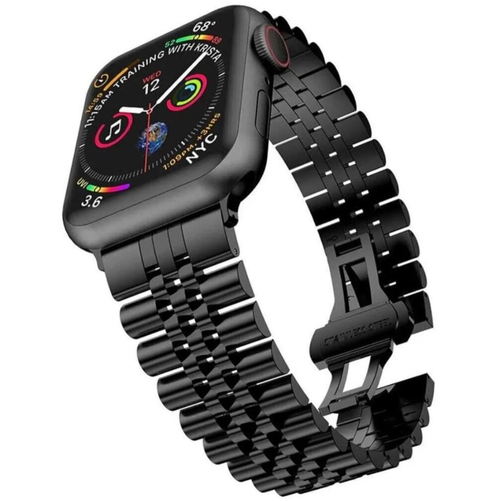 Apple Watch Rolex Çelik Loop Kordon - Siyah