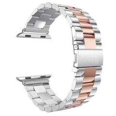 Apple Watch Çelik Loop Kordon - Gümüş/Rose