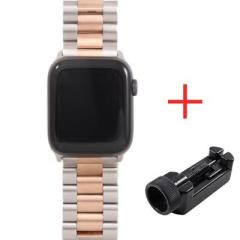 Apple Watch Çelik Loop Kordon - Gümüş/Rose