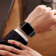 Apple Watch Deri Loop Kordon - Siyah