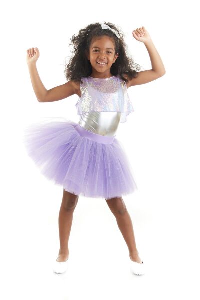 Kız Çocuk Lila Hip Hop Dans Kostümü - 23 Nisan Kıyafetleri