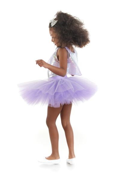 Kız Çocuk Lila Hip Hop Dans Kostümü - 23 Nisan Kıyafetleri