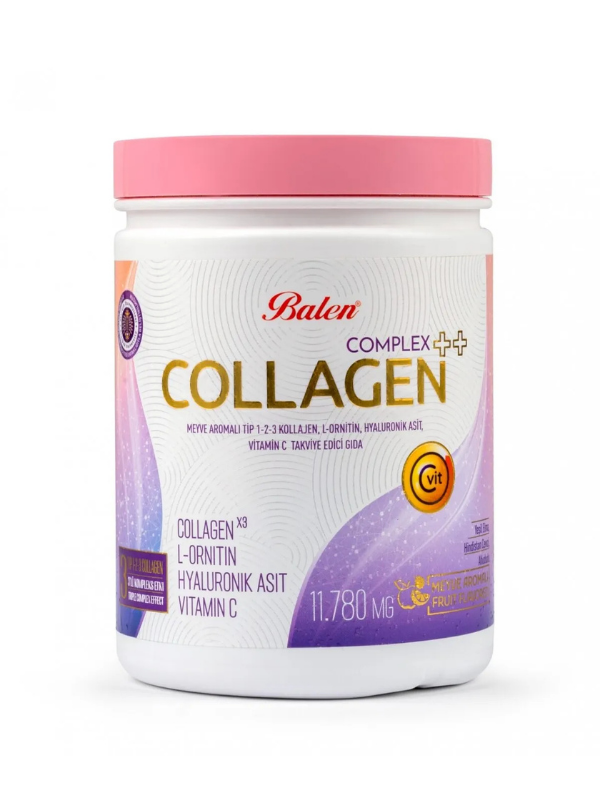 Collagen Complex ++ Meyve Aromalı Tip 1,2,3 Kolajen , L-ornitin, Hyaluronik Asit, Vitamin C