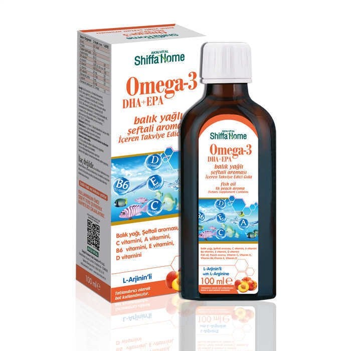 Shiffa Home Omega 3 Balık Yağı Dha   EPA Şeftali Aromalı 100 Ml