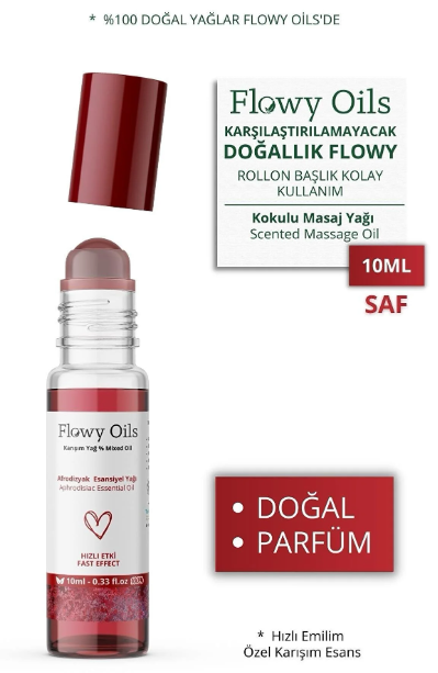 Flowy Oils Afrodizyak Özel Karışım Esansiyel Yağ Uçucu Yağ Karışımı Afrodizyak Etkili Koku, Esans Doğal 10ml