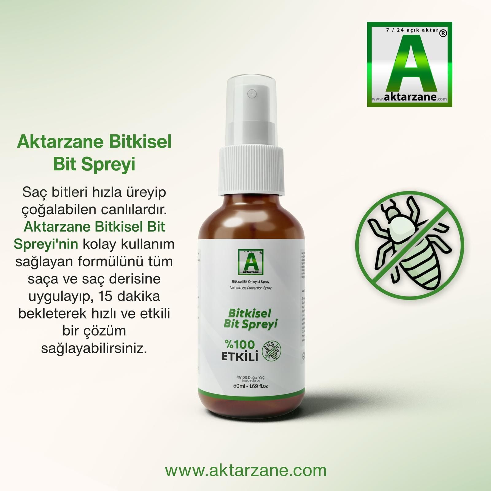 Aktarzane Bit spreyi Bit kovucu Sprey 50ml