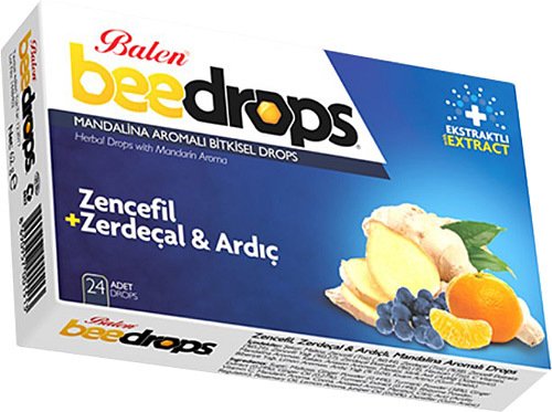 Balen BeeDrops Zencefil Zerdeçal Ardıçlı Mandalina Aromalı Bitkisel 24 Drops