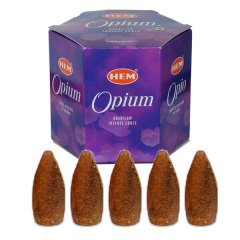Hem Opium (Afyon) Incense Cones  5 adet Tütsü