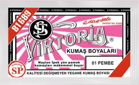 Viktoria Kumaş Boyası Kot Naylon İpek Yük Pamuk Boyası 1 Pembe