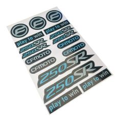 Cf Moto SR 250 Uyumlu Mavi 17 Parça A4 Sticker Seti