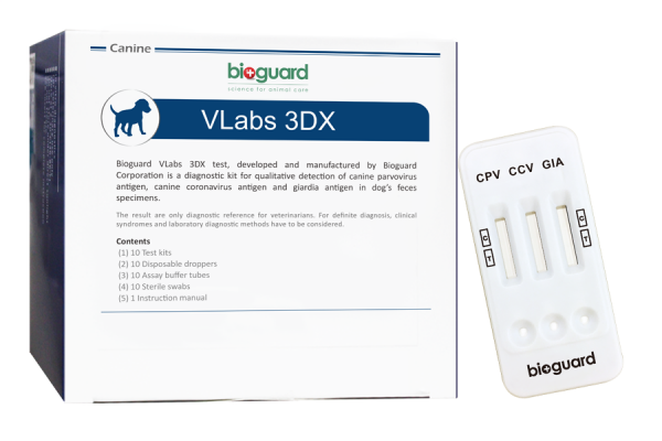 Bioguard VLabs 3DX Parvovirus, Coronavirus, Giardia Hızlı Köpek Test Kiti