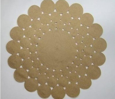 Jüt Halı Doğal El Yapımı Daire Model:302