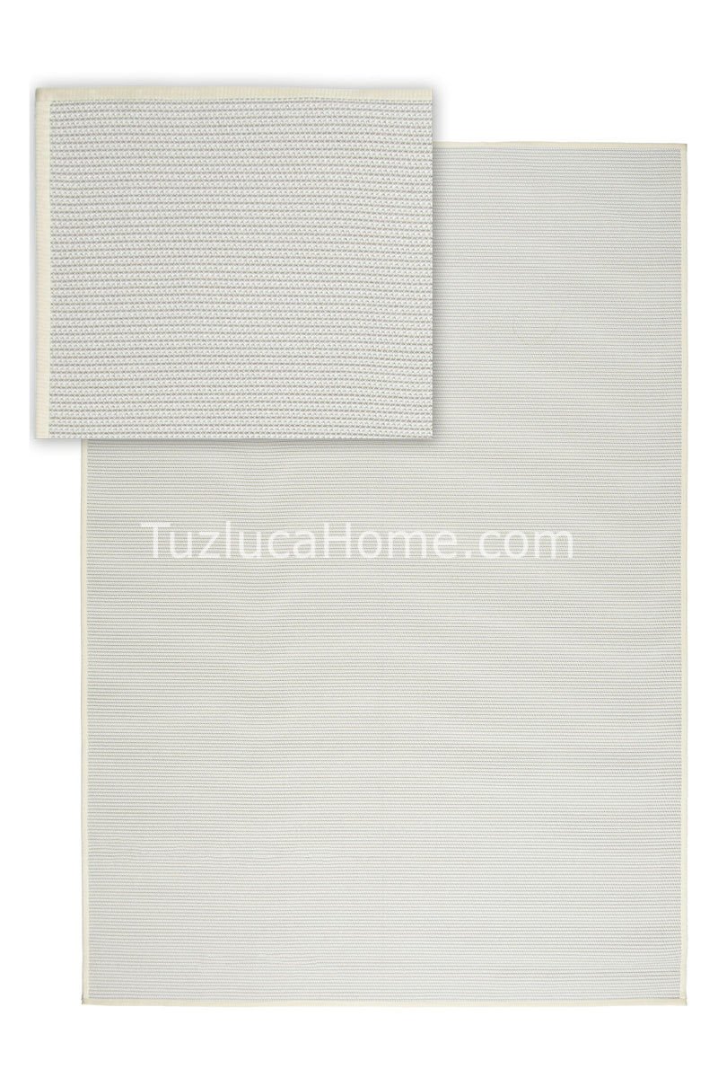 Sisal Halı Çerçeve Krem Sisal Beyaz